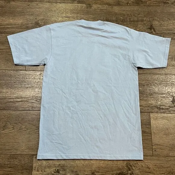 Vintage 90s Pro Club Sky Blue R2-D2 Rainbow T-Shirt Made in USA Men's Size Large
