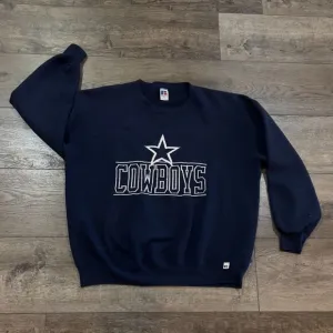 Vintage 90s Russell Athletic Dallas Cowboys Blue Sweatshirt Made in USA - 2XL