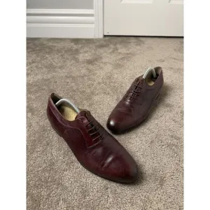 Vintage 90s SALVATORE FERRAGAMO Mens Burgundy Oxford Shoes, Size 11D