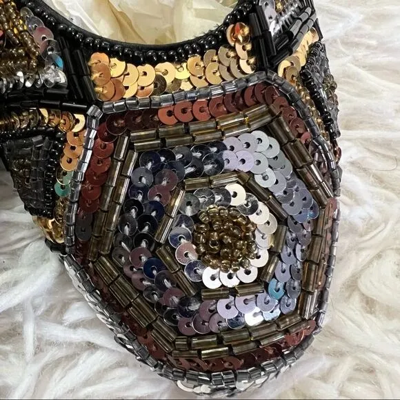 Vintage 90s sequined flats shoes by Shell Kepler