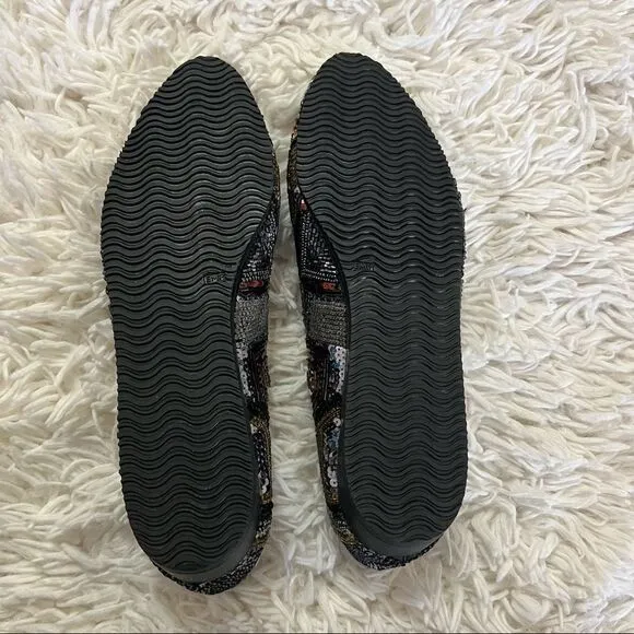 Vintage 90s sequined flats shoes by Shell Kepler