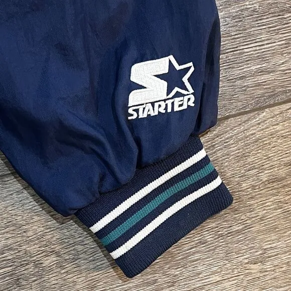 Vintage 90s STARTER MLB Seattle Mariners Satin Baseball Jacket - Men's Size XL