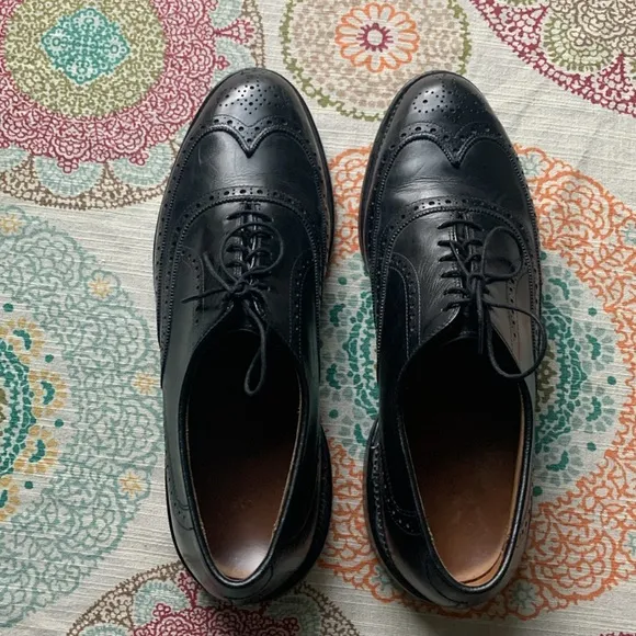 Vintage Allen Edmonds 1903 Chester Black Oxford Wingtips 9.5 EUC