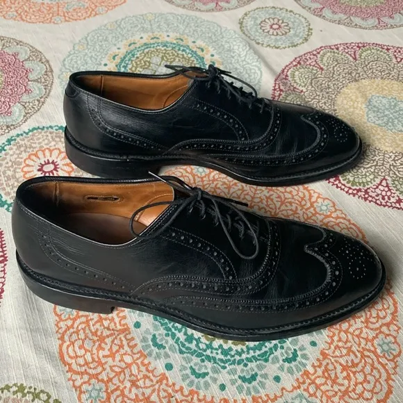 Vintage Allen Edmonds 1903 Chester Black Oxford Wingtips 9.5 EUC