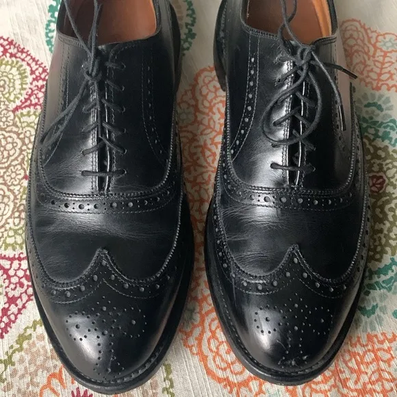 Vintage Allen Edmonds 1903 Chester Black Oxford Wingtips 9.5 EUC