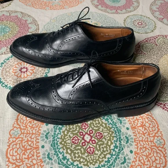 Vintage Allen Edmonds 1903 Chester Black Oxford Wingtips 9.5 EUC