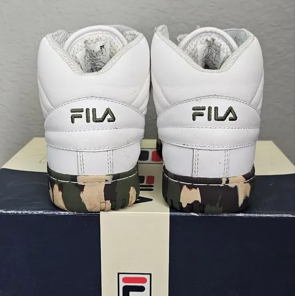 Vintage Army Fatigue Camo Fila High Top Sneaker Shoe Y 5 woman 6.5