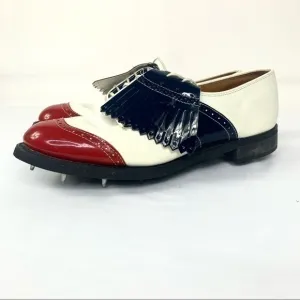 Vintage Arnold Palmer Unisex’s Golf Shoes Sz 7 Blue Red White