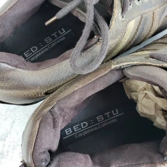 Vintage Bed Stu Verago Leather Sneakers Y2K Shoes Men's sz 10.5 Brown Distressed
