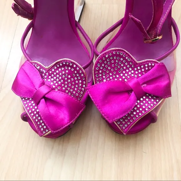 Vintage Betsey Johnson hot pink heels sz 5.5