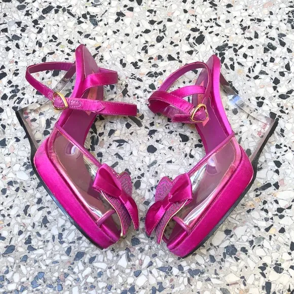 Vintage Betsey Johnson hot pink heels sz 5.5