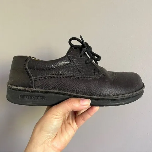 Vintage Birkenstock Black Memphis Leather Oxford Shoes - 36EU / 6-6.5&quot; 🇩🇪