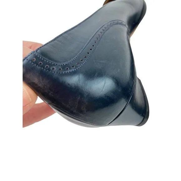 *Vintage Cole Haan Tensile Air  Cap Toe Pumps Size 10AA Blue Classic Navy Italy