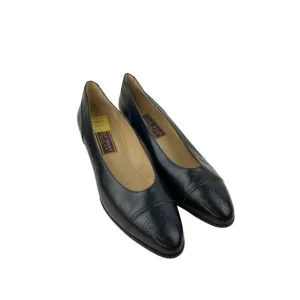 *Vintage Cole Haan Tensile Air  Cap Toe Pumps Size 10AA Blue Classic Navy Italy