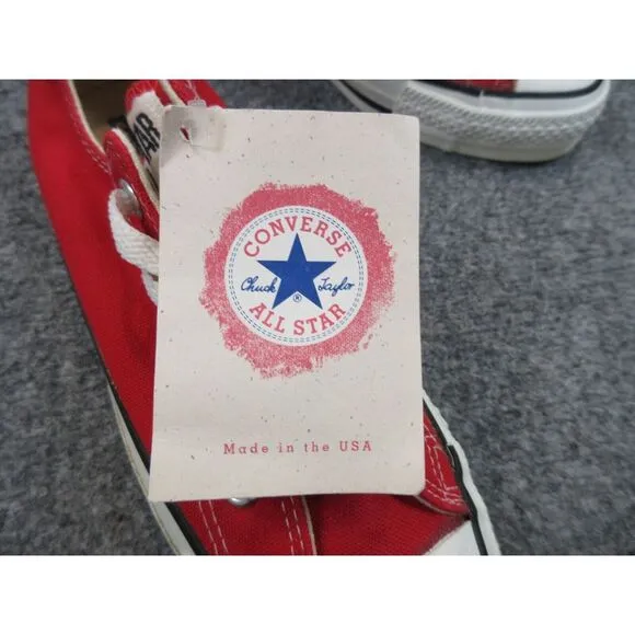 VINTAGE Converse Chuck Taylor Shoes Girls 4 1/2‎ Red Sneakers Low Top Lace Up