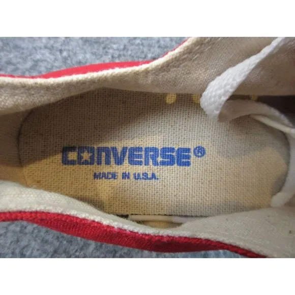 VINTAGE Converse Chuck Taylor Shoes Girls 4 1/2‎ Red Sneakers Low Top Lace Up
