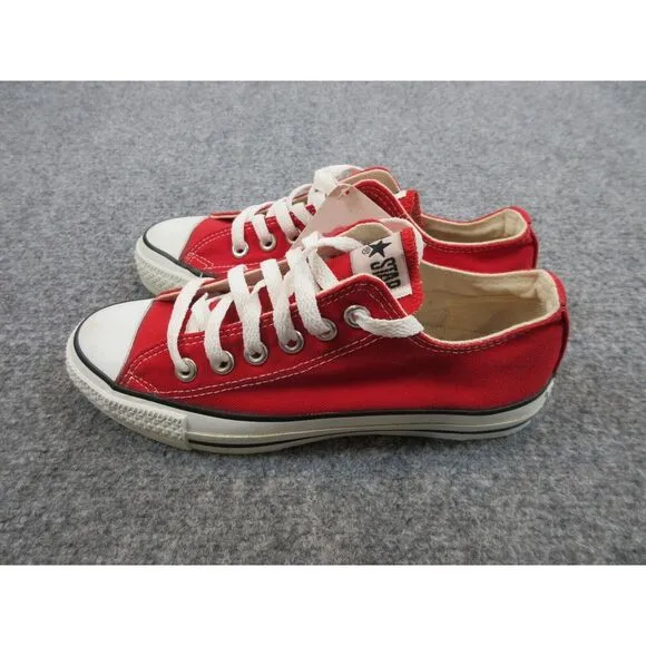 VINTAGE Converse Chuck Taylor Shoes Girls 4 1/2‎ Red Sneakers Low Top Lace Up
