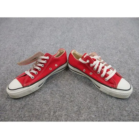 VINTAGE Converse Chuck Taylor Shoes Girls 4 1/2‎ Red Sneakers Low Top Lace Up