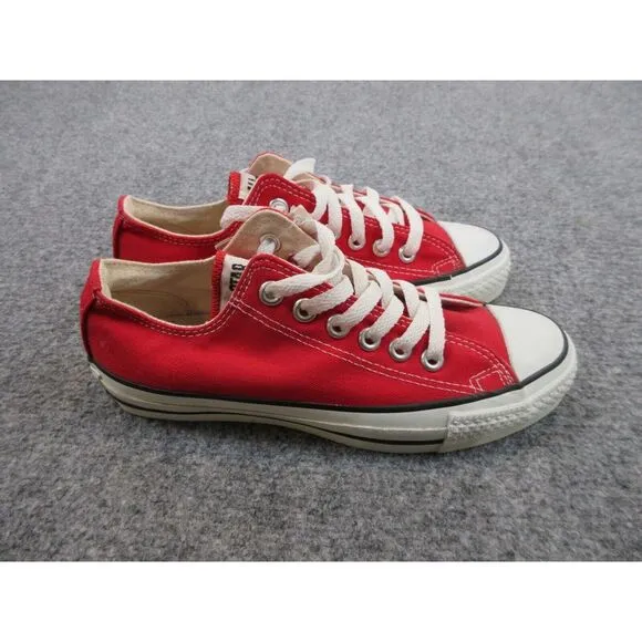 VINTAGE Converse Chuck Taylor Shoes Girls 4 1/2‎ Red Sneakers Low Top Lace Up