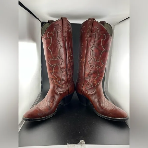 VINTAGE DAN POST COWBOY WESTERN BOOTS SZ 7.5 A  MADE IN USA​​​​​​​​​​​​​​​​