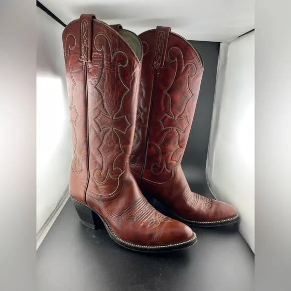 VINTAGE DAN POST COWBOY WESTERN BOOTS SZ 7.5 A  MADE IN USA​​​​​​​​​​​​​​​​