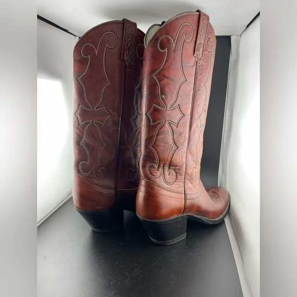 VINTAGE DAN POST COWBOY WESTERN BOOTS SZ 7.5 A  MADE IN USA​​​​​​​​​​​​​​​​