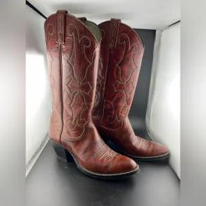VINTAGE DAN POST COWBOY WESTERN BOOTS SZ 7.5 A  MADE IN USA​​​​​​​​​​​​​​​​