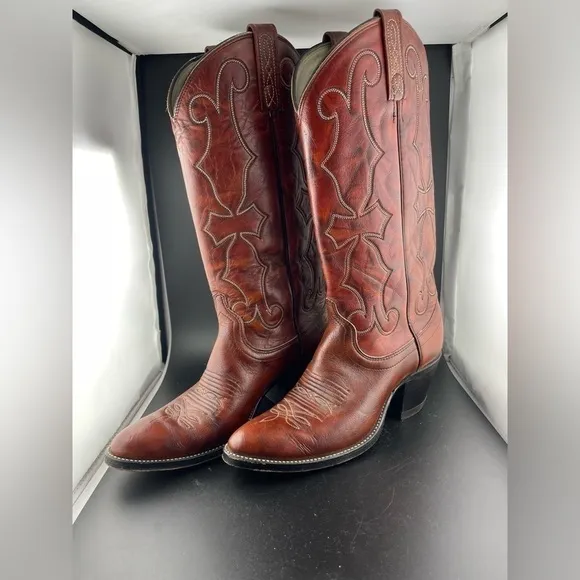 VINTAGE DAN POST COWBOY WESTERN BOOTS SZ 7.5 A  MADE IN USA​​​​​​​​​​​​​​​​