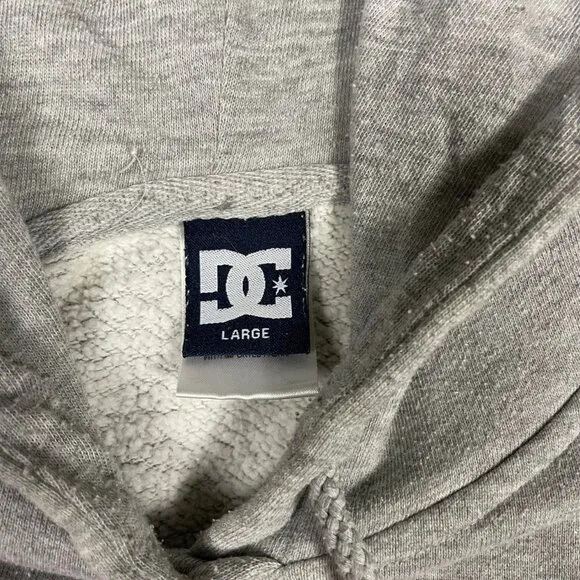 Vintage DC Shoes Skater Funny Saying Enjoy the Ride Baggy Hoodie Sweatshirt Navy