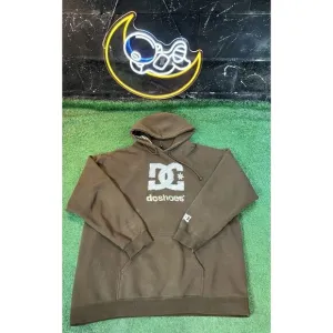 Vintage DC Shoes Y2K Distressed Brown Pullover Hoodie Sweatshirt Men's Sz XXL