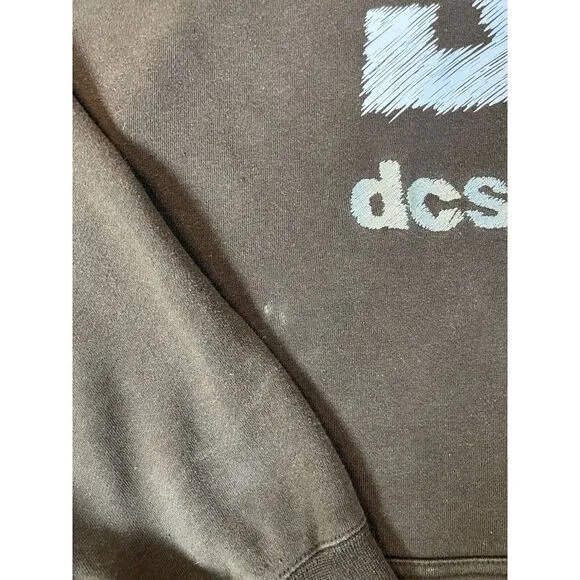 Vintage DC Shoes Y2K Distressed Brown Pullover Hoodie Sweatshirt Men's Sz XXL