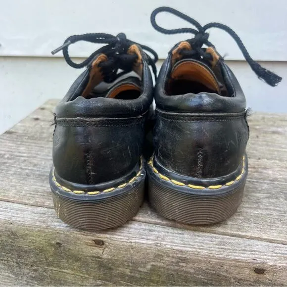Vintage Doc Dr Martens 5 eye Black Oxford Chunk Shoes UK9 made in England