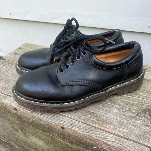 Vintage Doc Dr Martens 5 eye Black Oxford Chunk Shoes UK9 made in England