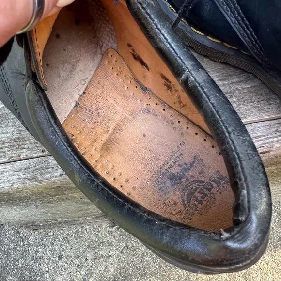Vintage Doc Dr Martens 5 eye Black Oxford Chunk Shoes UK9 made in England