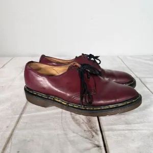Vintage Dr. Marten Wine Red Lace Up Oxford Leather Shoes Sz 7