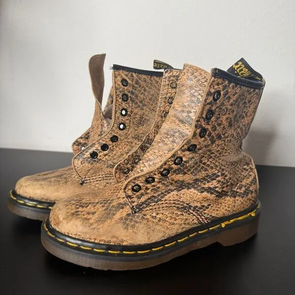 Vintage Dr. Martens Boots Pascal Snakeskin Snake Leather Women‎ UK 4 US 6 Shoes