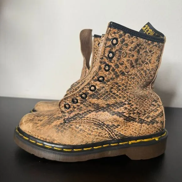 Vintage Dr. Martens Boots Pascal Snakeskin Snake Leather Women‎ UK 4 US 6 Shoes
