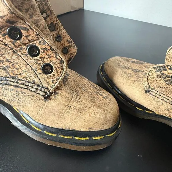 Vintage Dr. Martens Boots Pascal Snakeskin Snake Leather Women‎ UK 4 US 6 Shoes