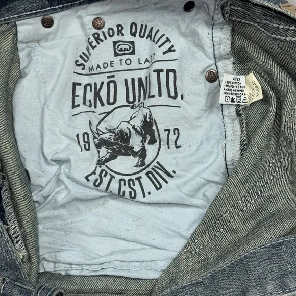 Vintage ECKO UNLTD Mens Size 40 Blue Denim Baggy Jeans Skater Grunge Y2K Hip Hop
