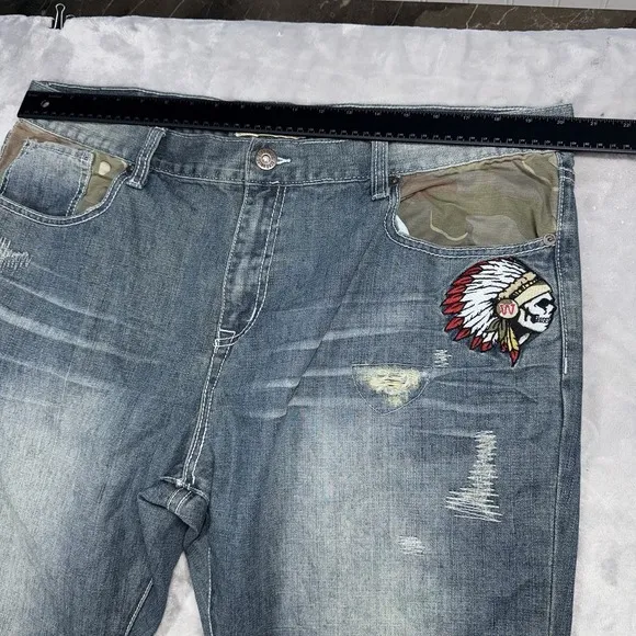 Vintage ECKO UNLTD Mens Size 40 Blue Denim Baggy Jeans Skater Grunge Y2K Hip Hop