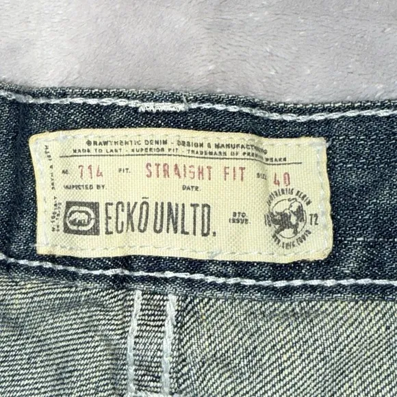 Vintage ECKO UNLTD Mens Size 40 Blue Denim Baggy Jeans Skater Grunge Y2K Hip Hop