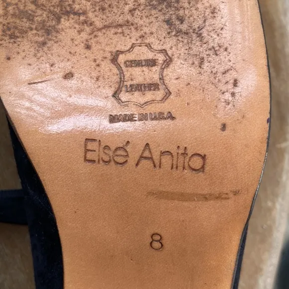 Vintage Elsé Anita Genuine Leather Suede Ribbon Lace Up Shoes Women's Size 8