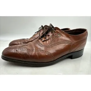 Vintage Florsheim Brogue Shoes Wingtip 60s 33315 Size 9 D Brown (GG8)