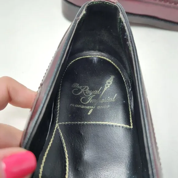 Vintage Florsheim Loafers Shoes 11 Red Tassel Wingtip