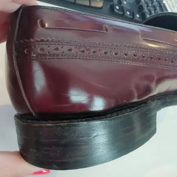 Vintage Florsheim Loafers Shoes 11 Red Tassel Wingtip