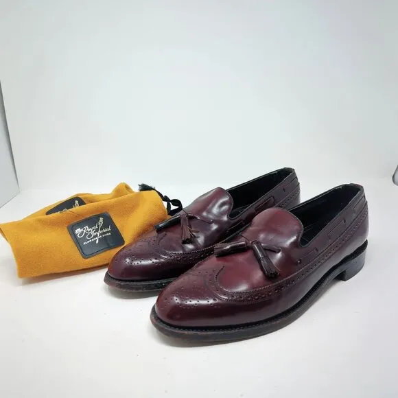 Vintage Florsheim Loafers Shoes 11 Red Tassel Wingtip