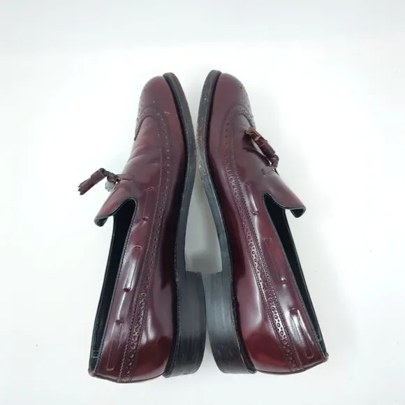 Vintage Florsheim Loafers Shoes 11 Red Tassel Wingtip