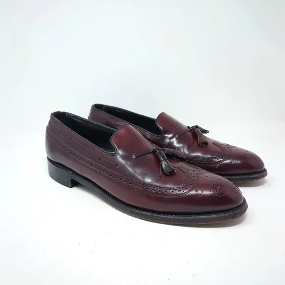 Vintage Florsheim Loafers Shoes 11 Red Tassel Wingtip