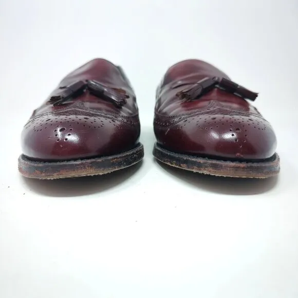 Vintage Florsheim Loafers Shoes 11 Red Tassel Wingtip