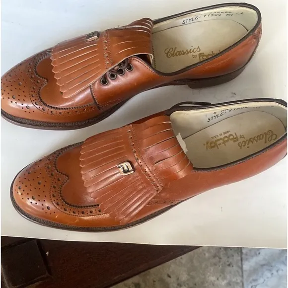 Vintage  FootJoy 21st Century Tassel Golf Spikes Brown Shoes size 8
